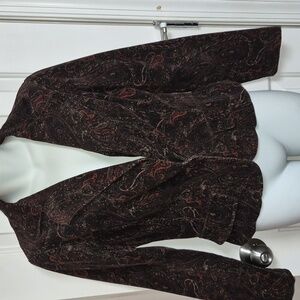No Boundaries Paisley Blazer in Rich Brown